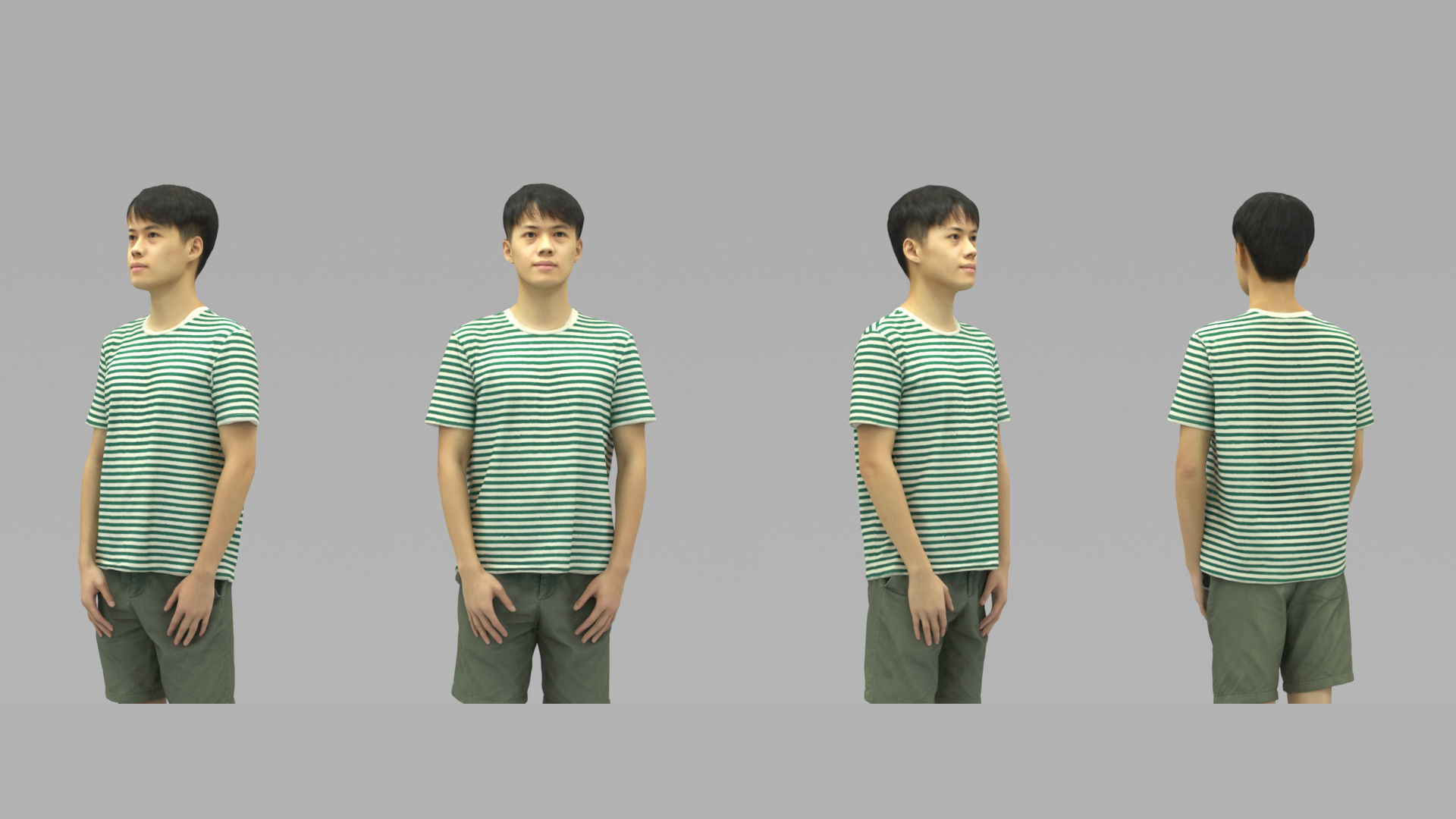 A Tall Young Man Standing Alone In Half Body Portrait 3D model_4