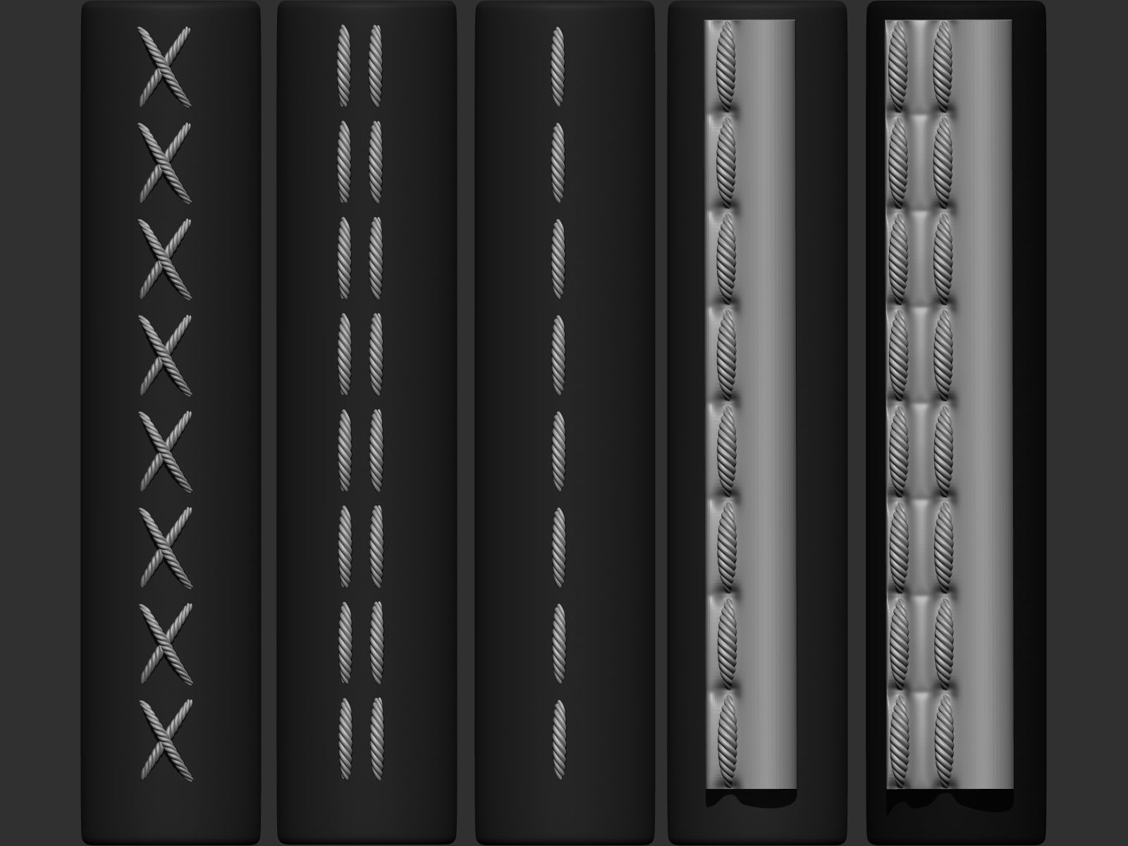 202 IMM Brush Leather Straps Vol 02 and UV and Video Tutorial Low-poly 3D model_19
