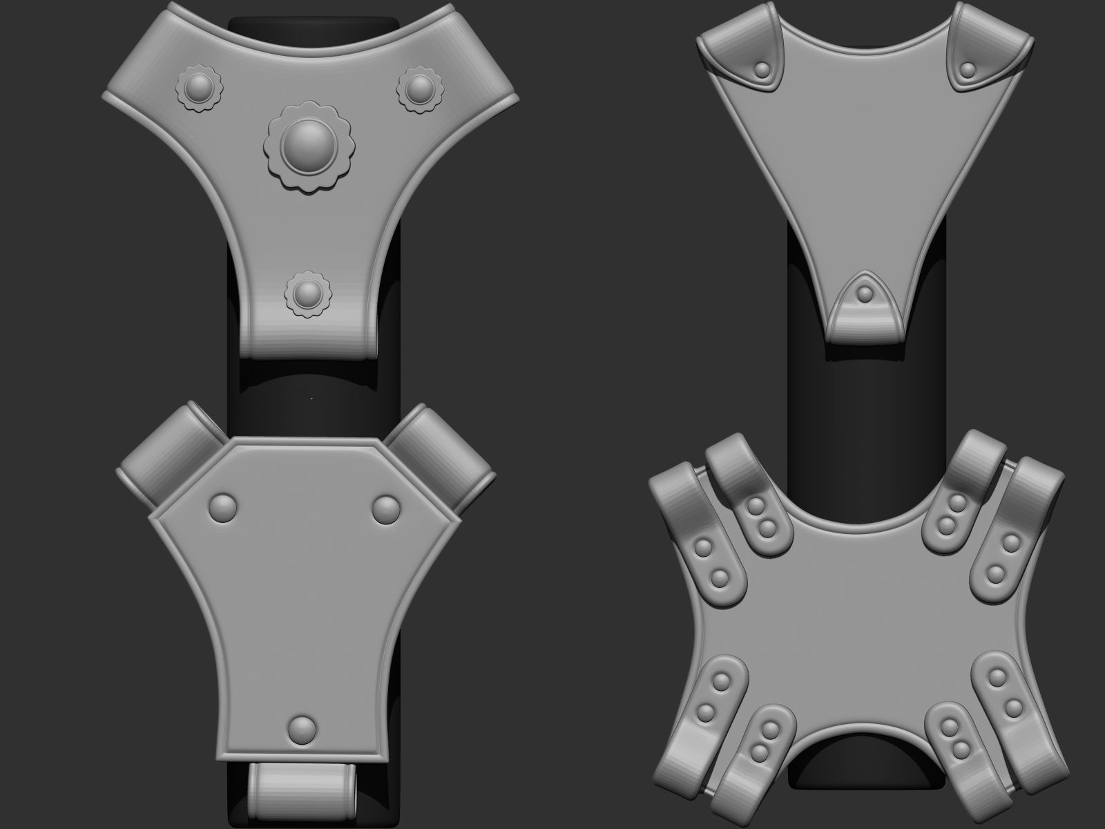 202 IMM Brush Leather Straps Vol 02 and UV and Video Tutorial Low-poly 3D model_9