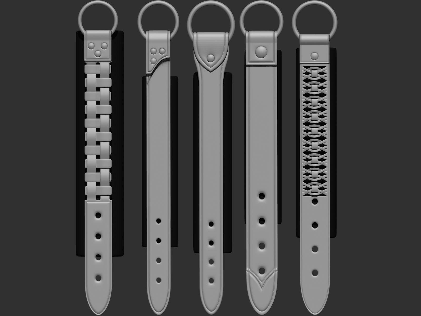 202 IMM Brush Leather Straps Vol 02 and UV and Video Tutorial Low-poly 3D model_16