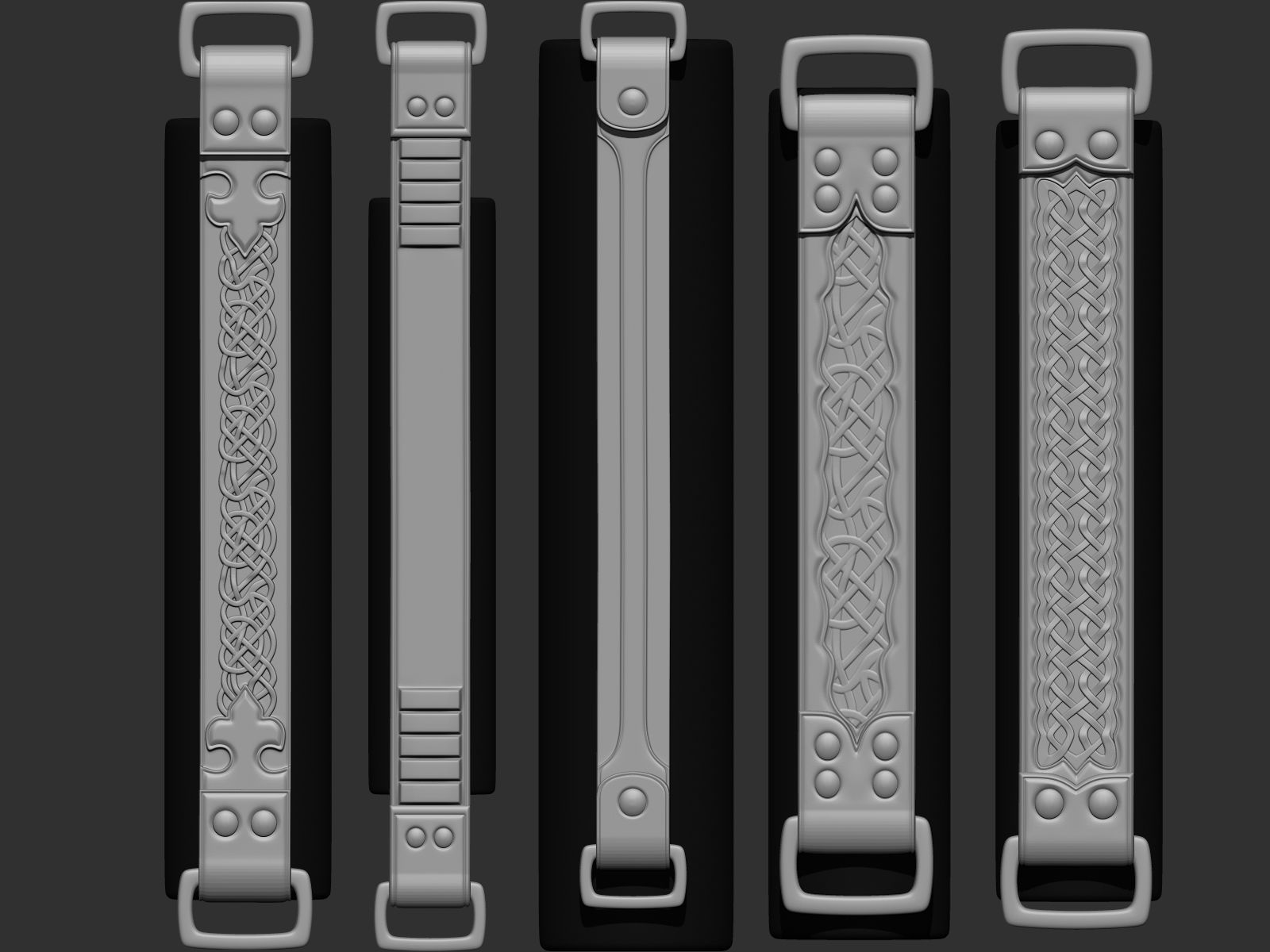 202 IMM Brush Leather Straps Vol 02 and UV and Video Tutorial Low-poly 3D model_27