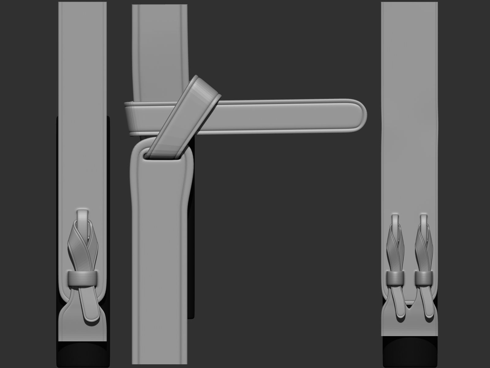 202 IMM Brush Leather Straps Vol 02 and UV and Video Tutorial Low-poly 3D model_21