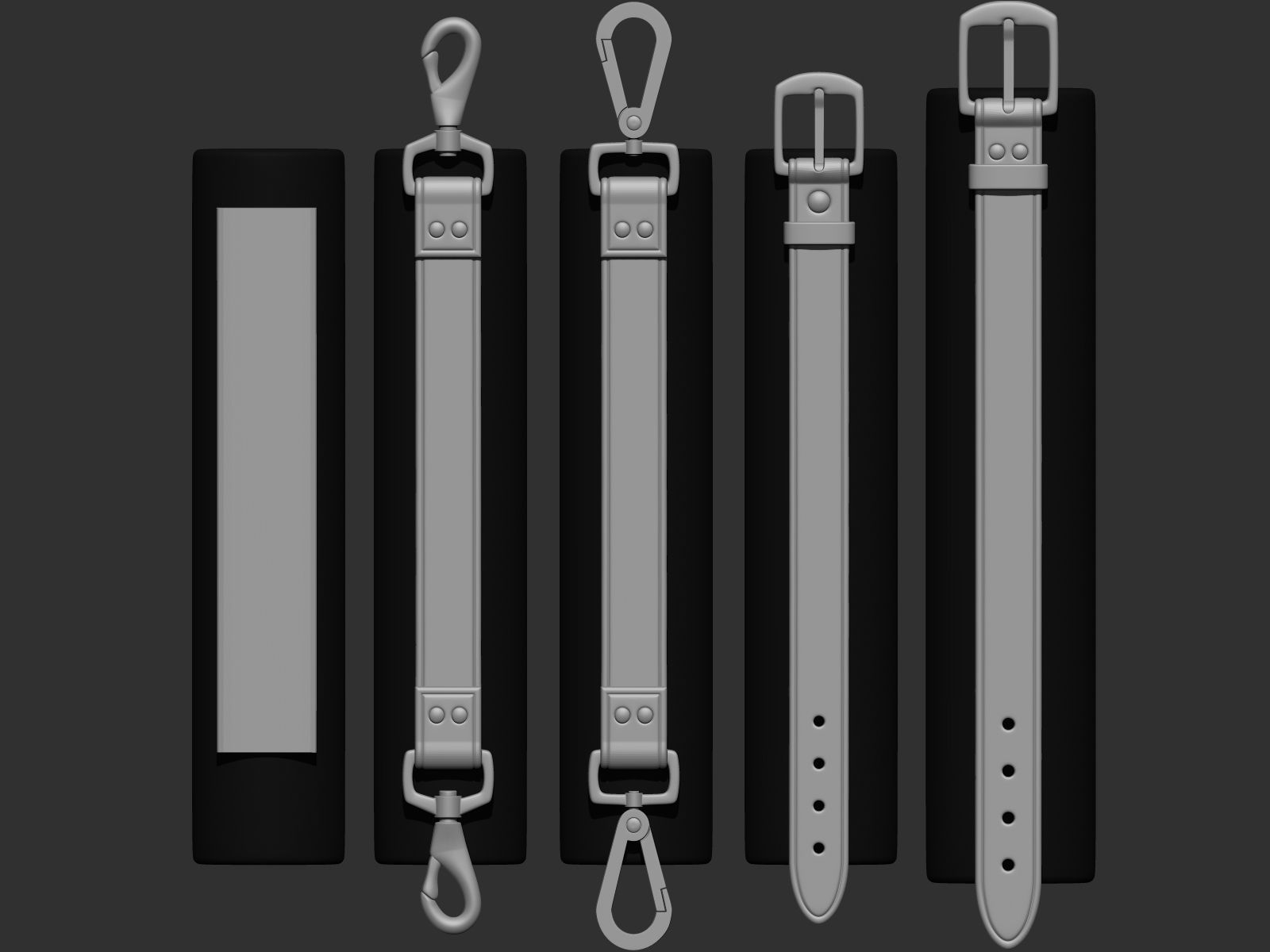 202 IMM Brush Leather Straps Vol 02 and UV and Video Tutorial Low-poly 3D model_29
