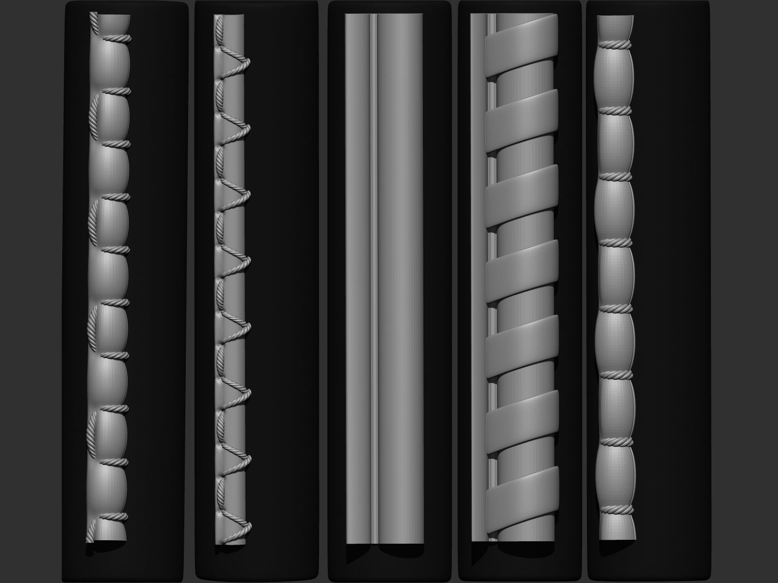 202 IMM Brush Leather Straps Vol 02 and UV and Video Tutorial Low-poly 3D model_20