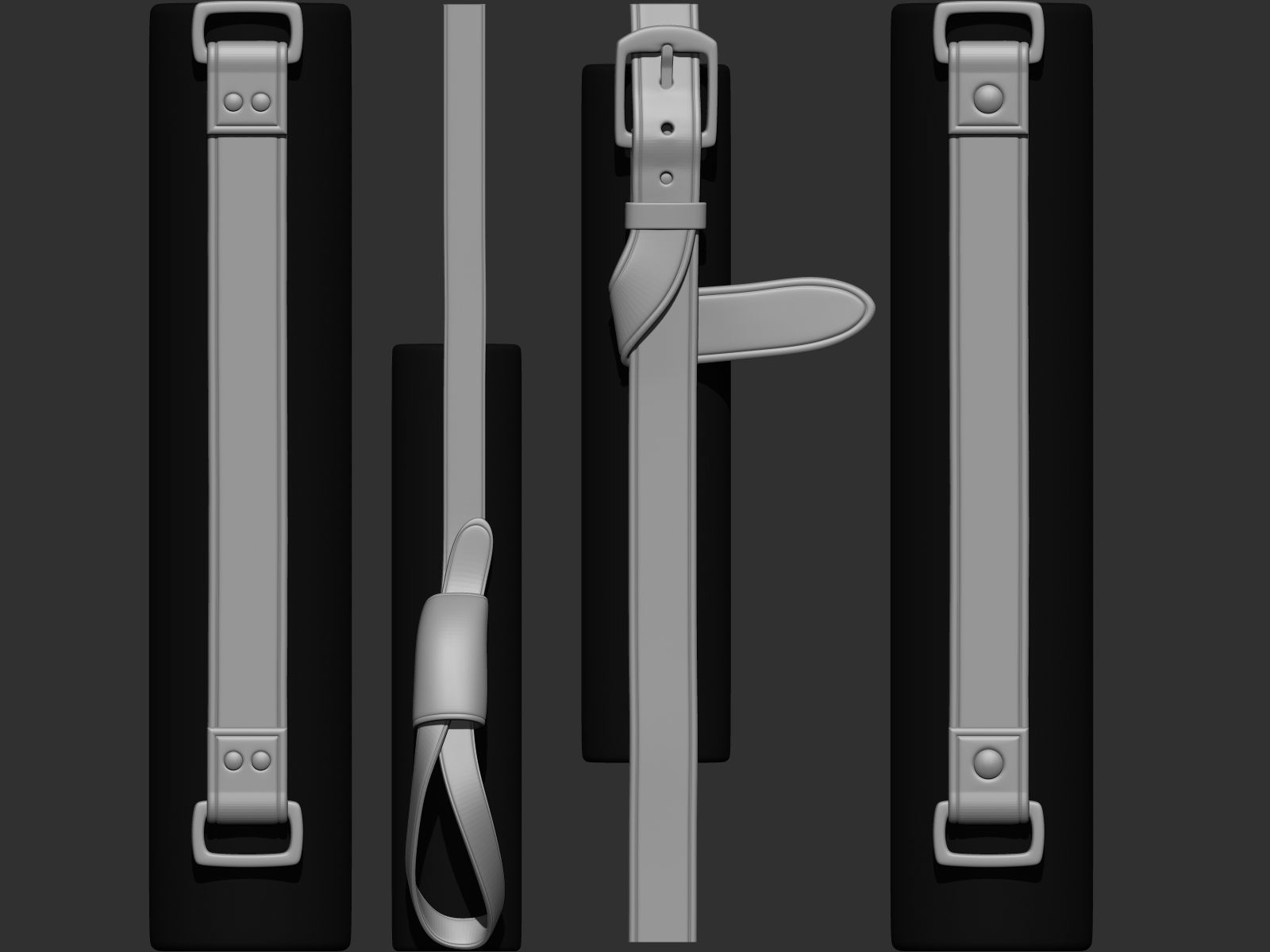 202 IMM Brush Leather Straps Vol 02 and UV and Video Tutorial Low-poly 3D model_26