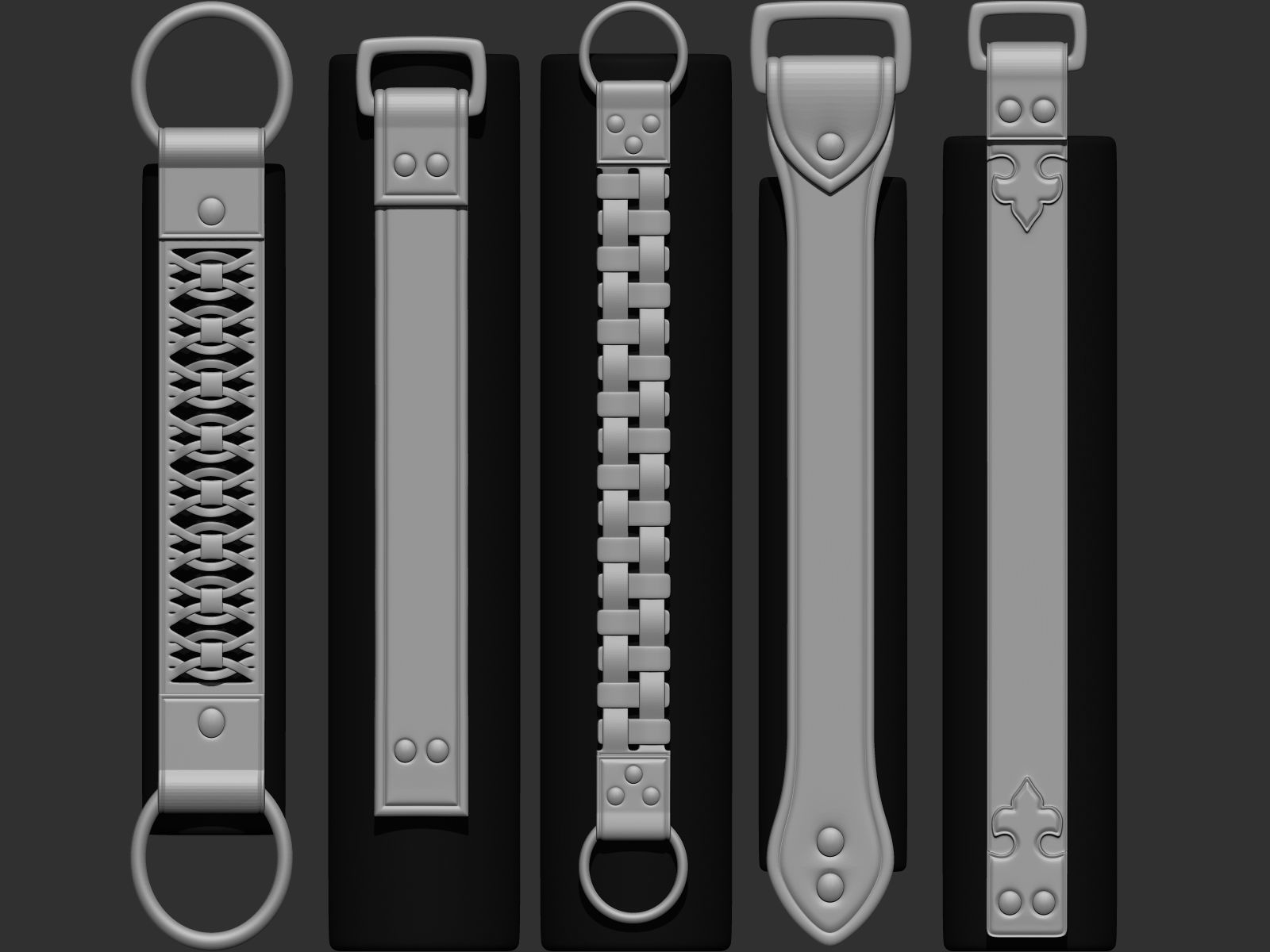 202 IMM Brush Leather Straps Vol 02 and UV and Video Tutorial Low-poly 3D model_30