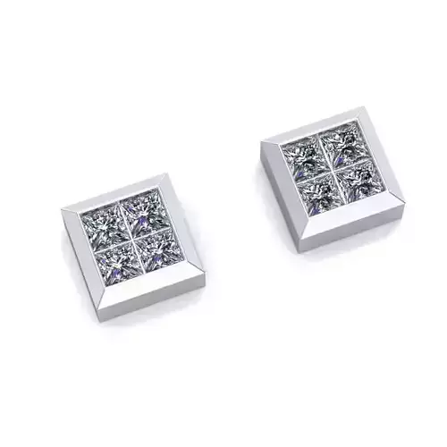 Princess Cut Diamond Earrings 