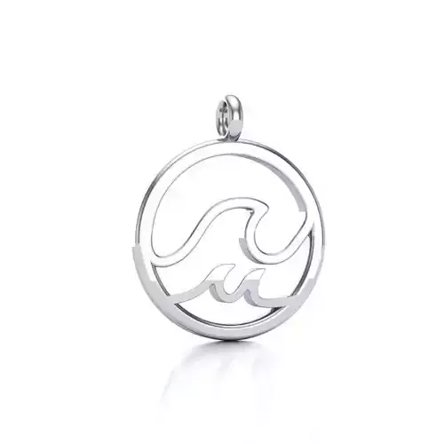 Modern Waves Pendant For Chain