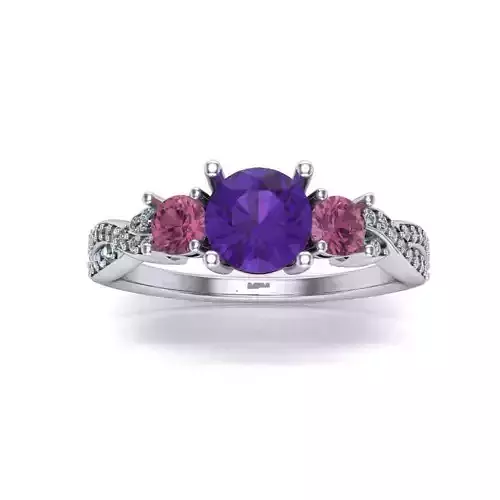 3 Birthstone Diamond Ring 3D print model