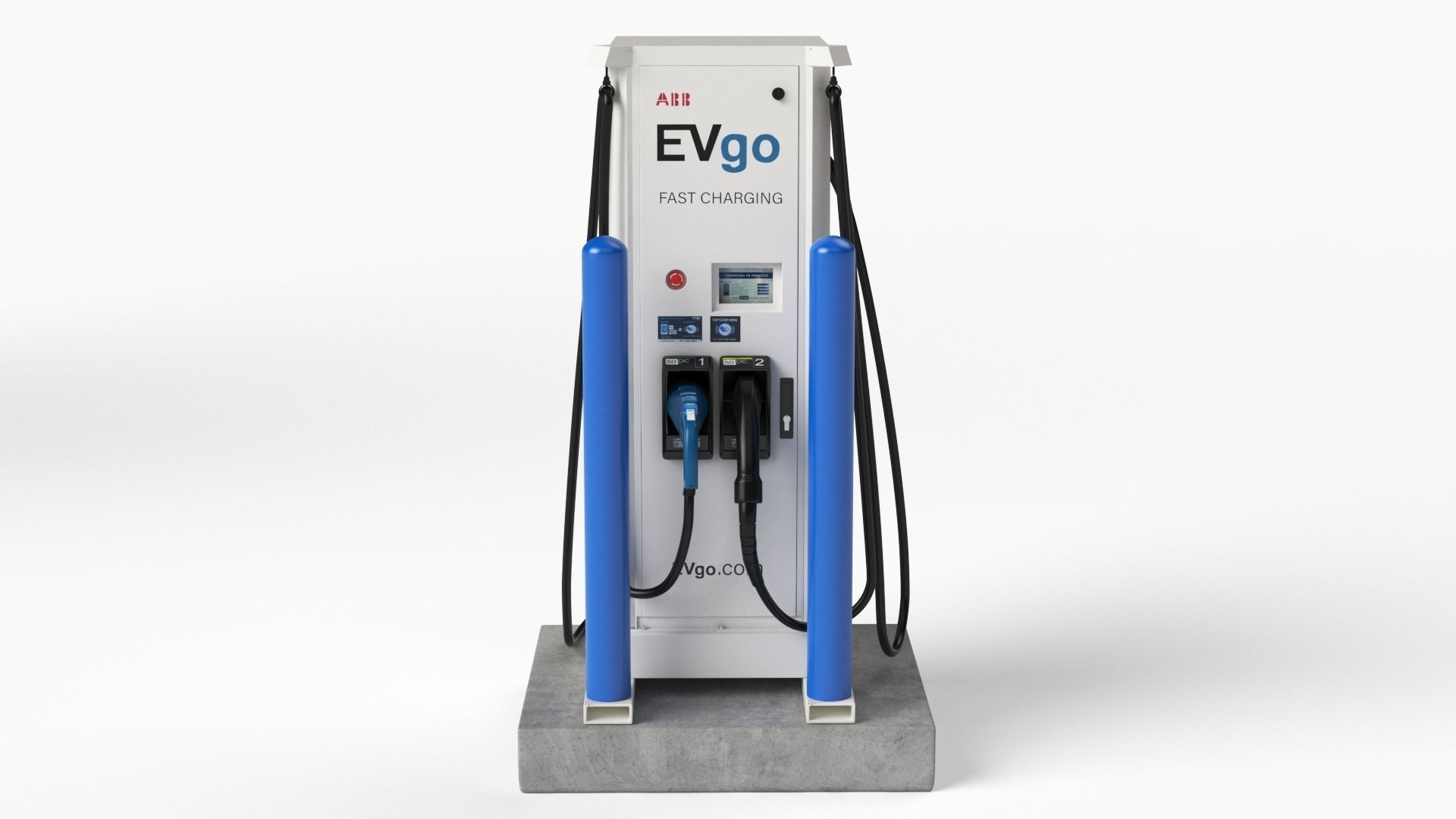 Electric Vehicle Charging Station EV GO 5 3D model_13