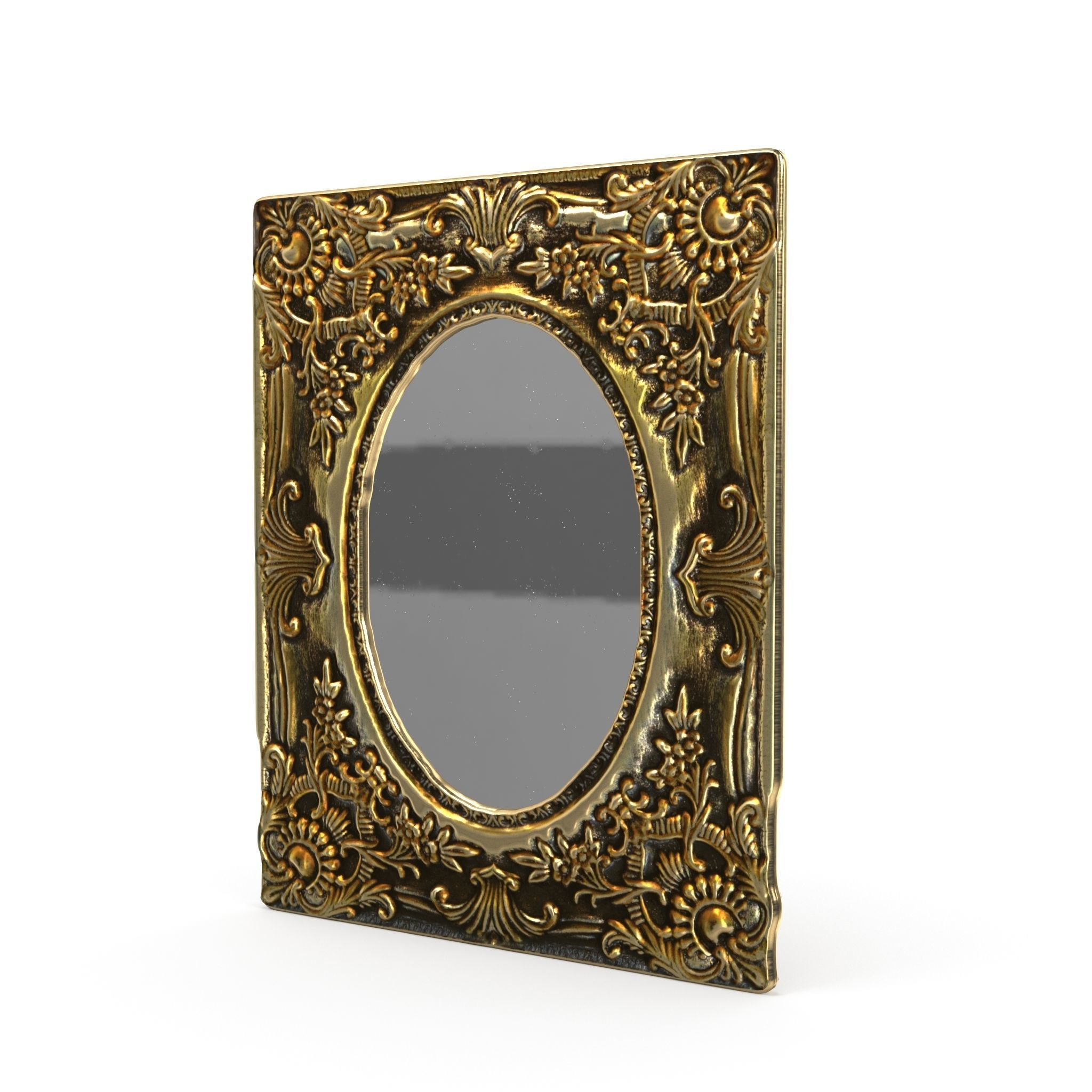 Antique Frame Mirror 2 Low-poly 3D model_2