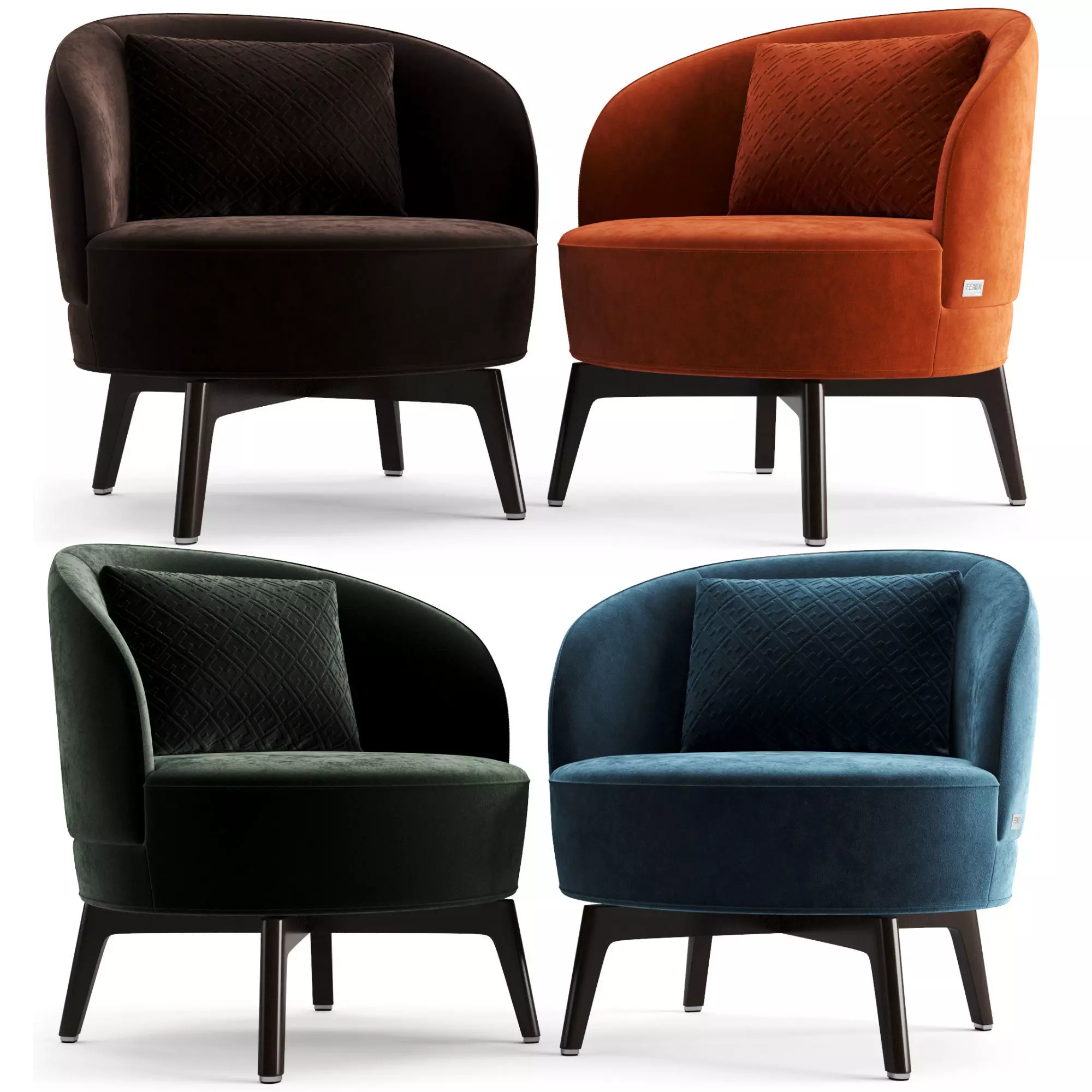 Fendi Casa Doyle Armchair 3D model_0