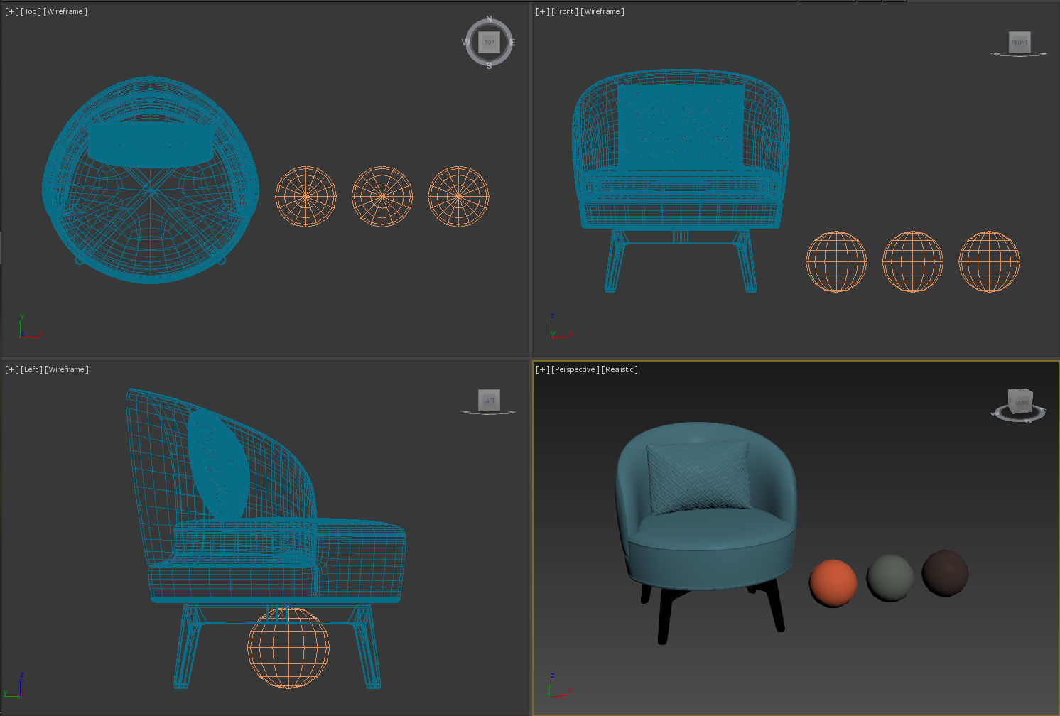 Fendi Casa Doyle Armchair 3D model_28