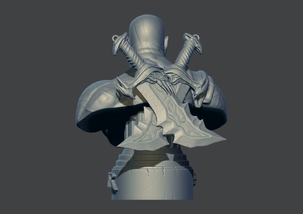 Kratos Bust Fan Art Version 02 Free 3D print model_2