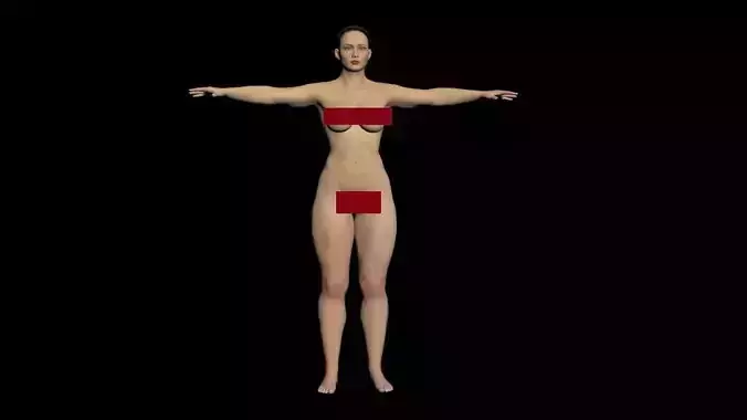 Gymnast Female Nude 3D model Gymnast Female Nude 3D model