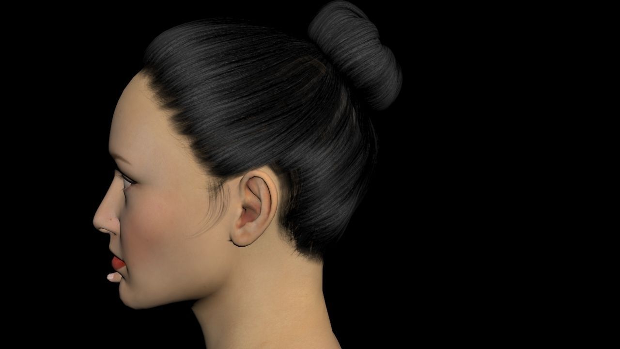 Gymnast Female Nude 3D model_4