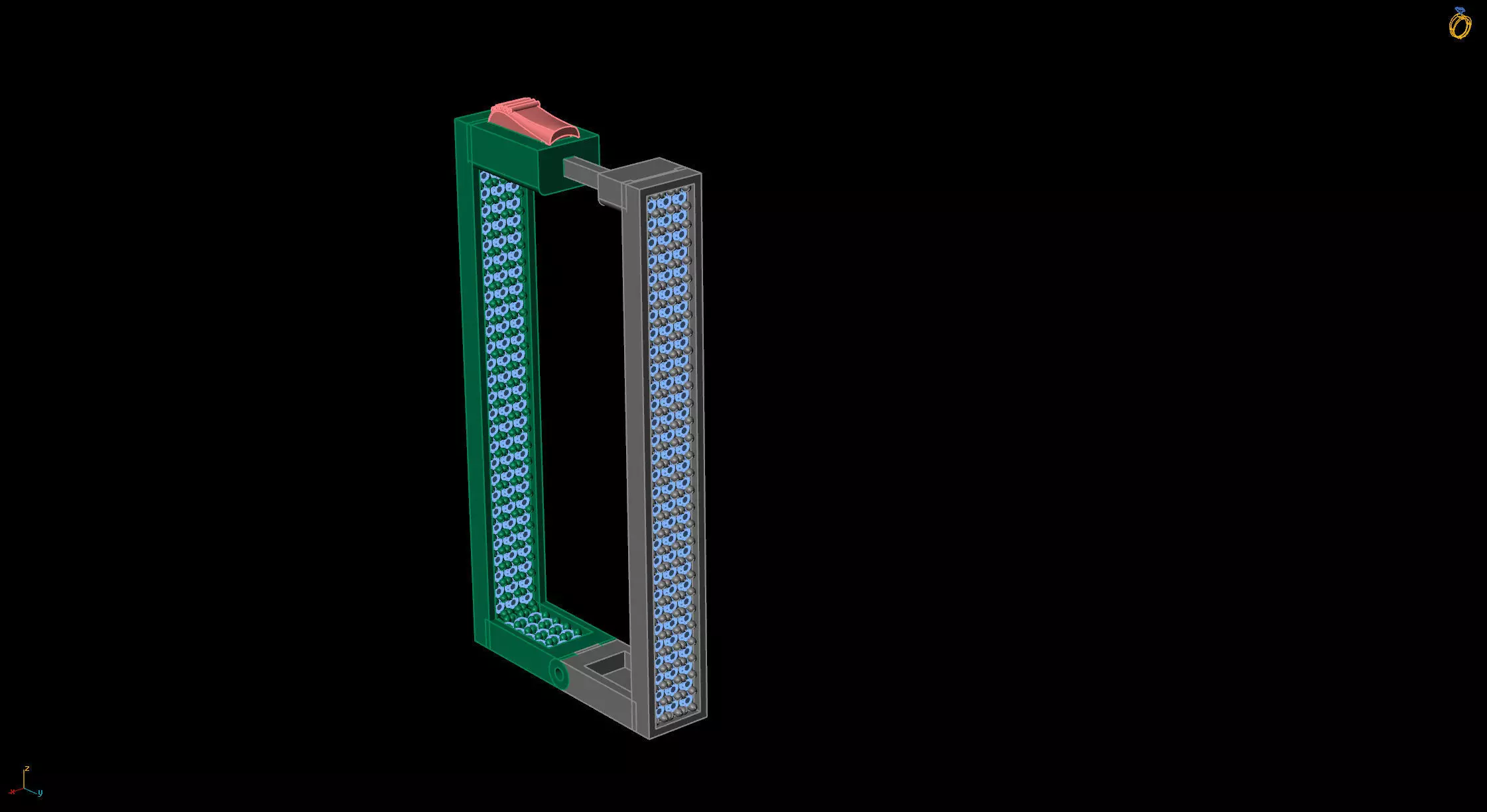 rectangular spring push earrings 3D print model