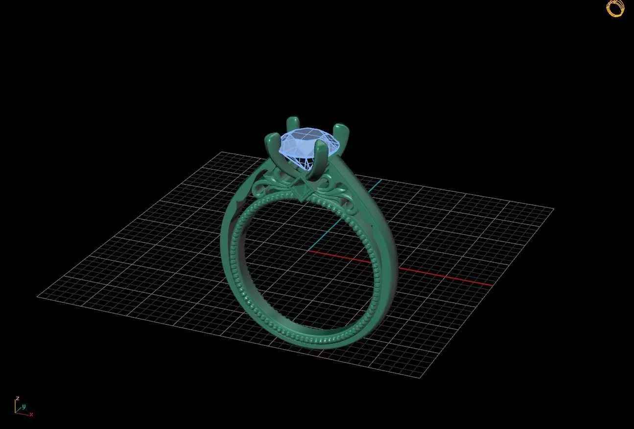 3 Stone Engagement Ring  3D print model_0