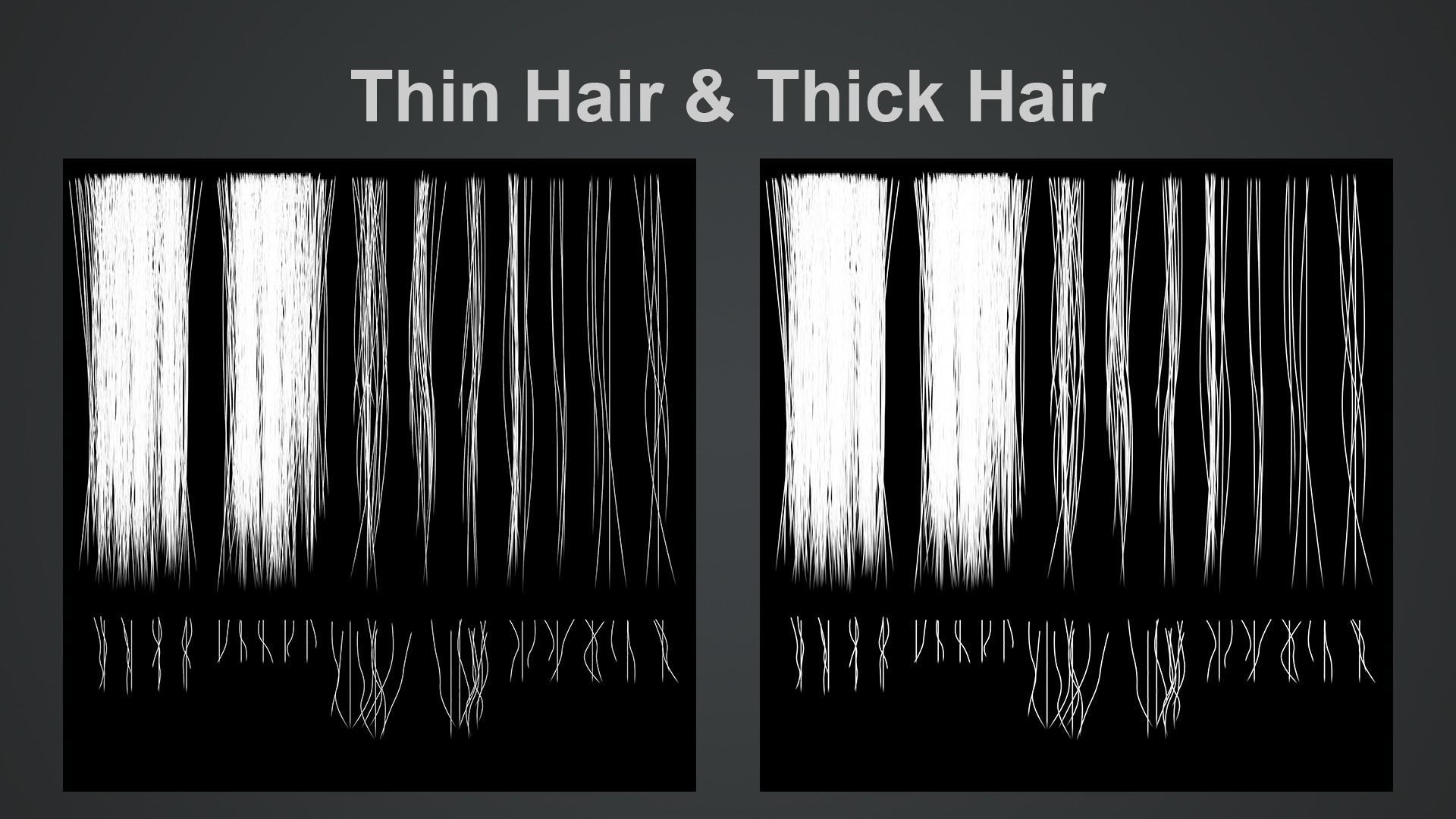 Realistic Hair Texture PBR for Game Character Hair Cards 4k Texture_3