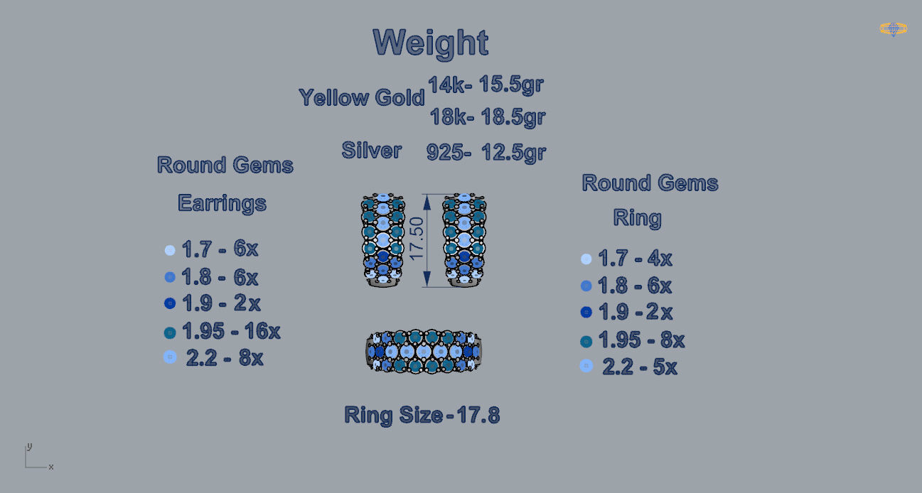 Ring and Earrings 118 3D print model_3