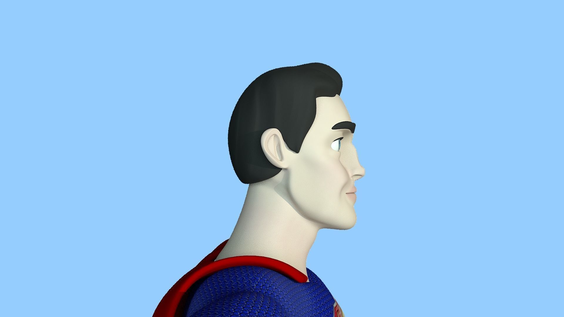 Superman Low-poly 3D model_4
