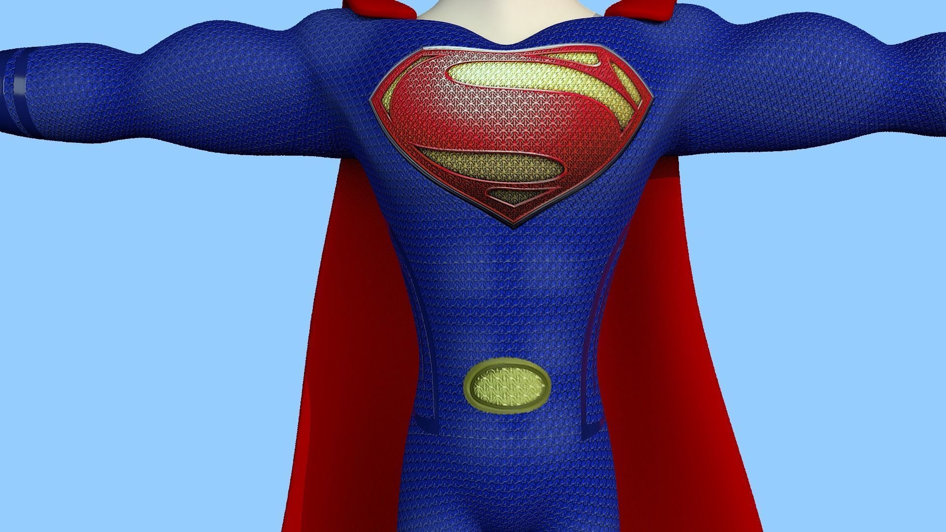 Superman Low-poly 3D model_5