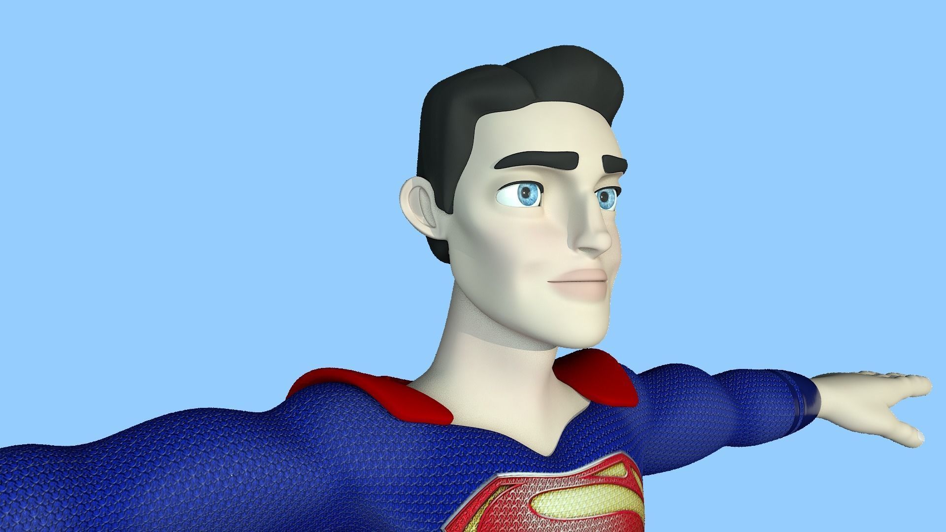 Superman Low-poly 3D model_3