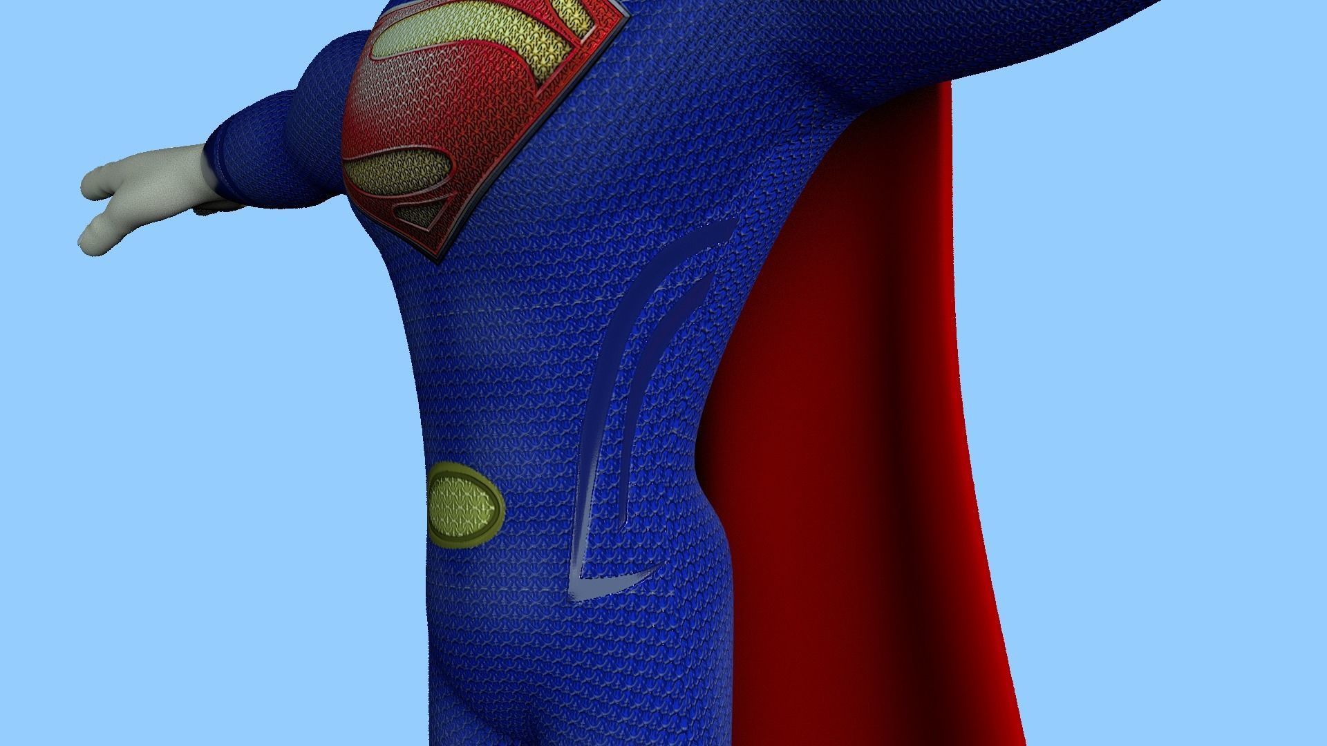 Superman Low-poly 3D model_7
