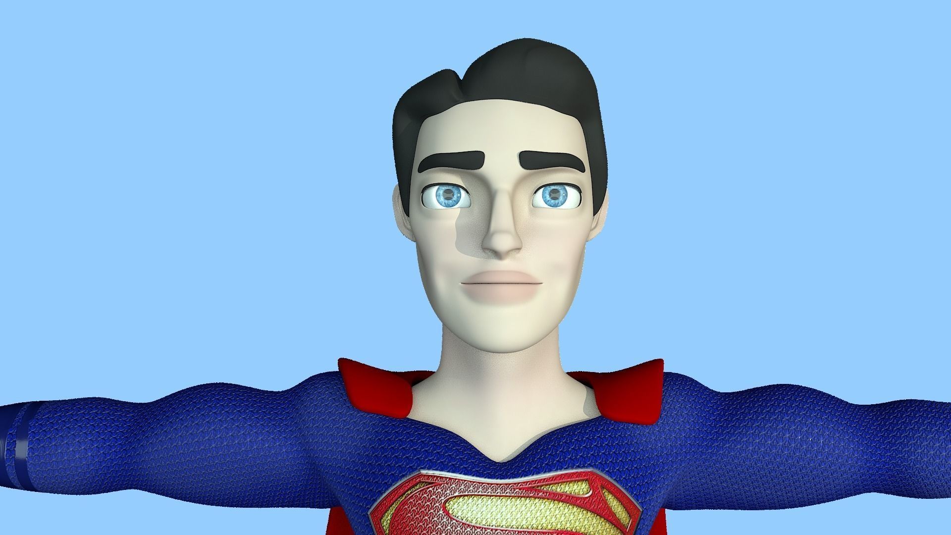 Superman Low-poly 3D model_2
