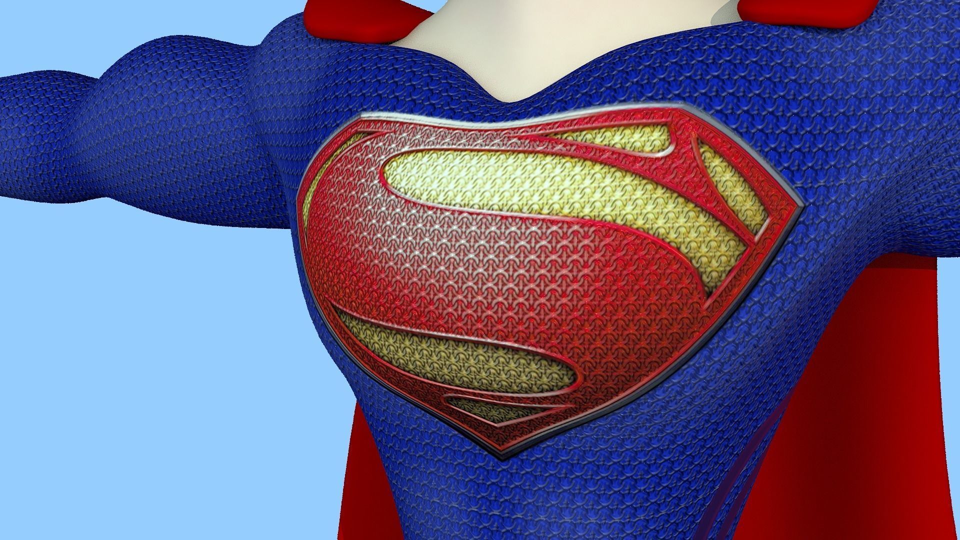 Superman Low-poly 3D model_8