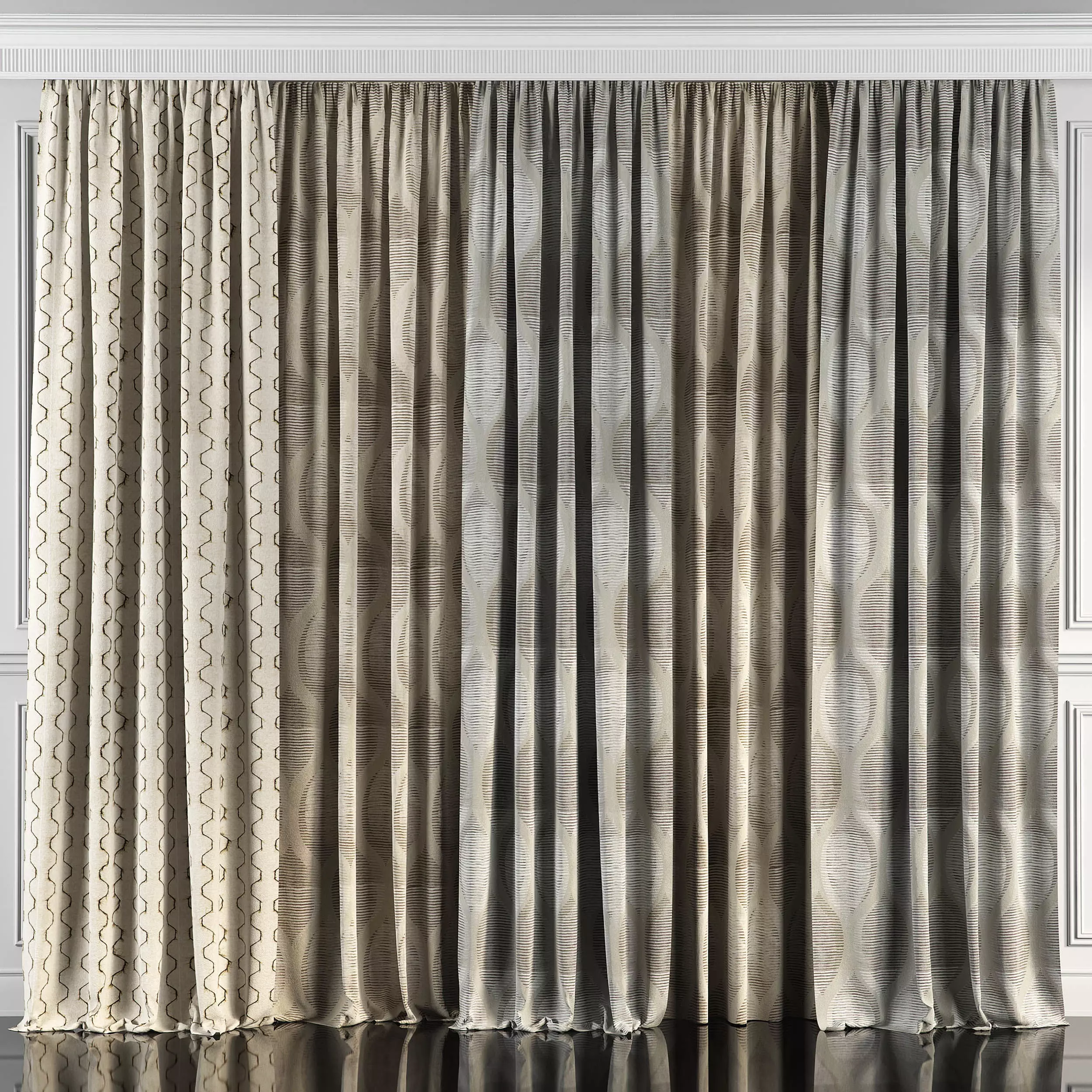 Curtain Set 70 3D model_0