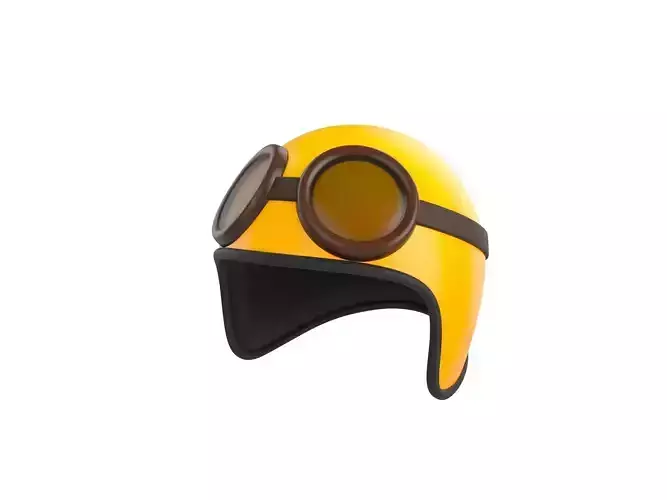 Motorcycle Helmet With Goggles 3D model