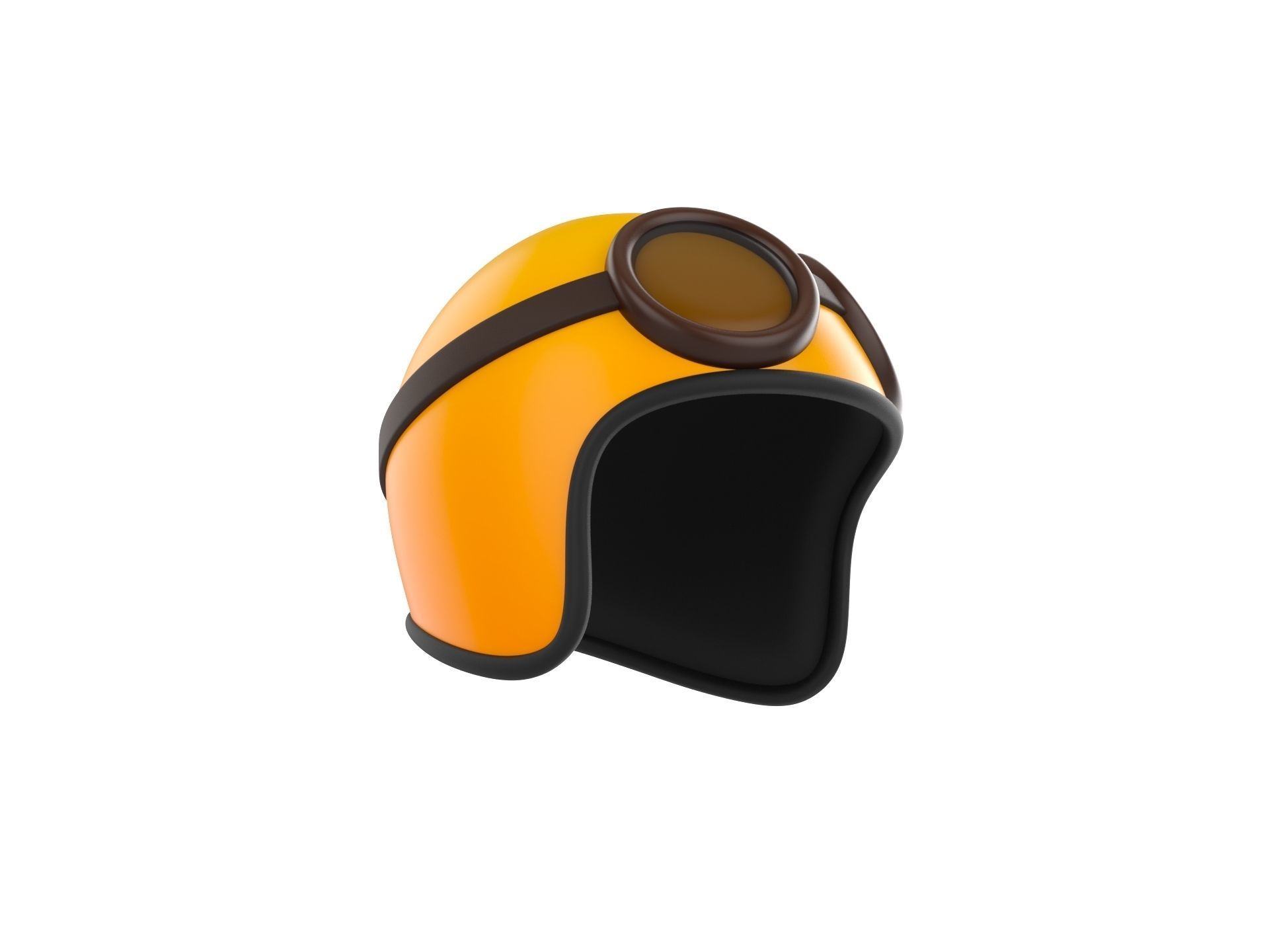 Motorcycle Helmet With Goggles 3D model_2