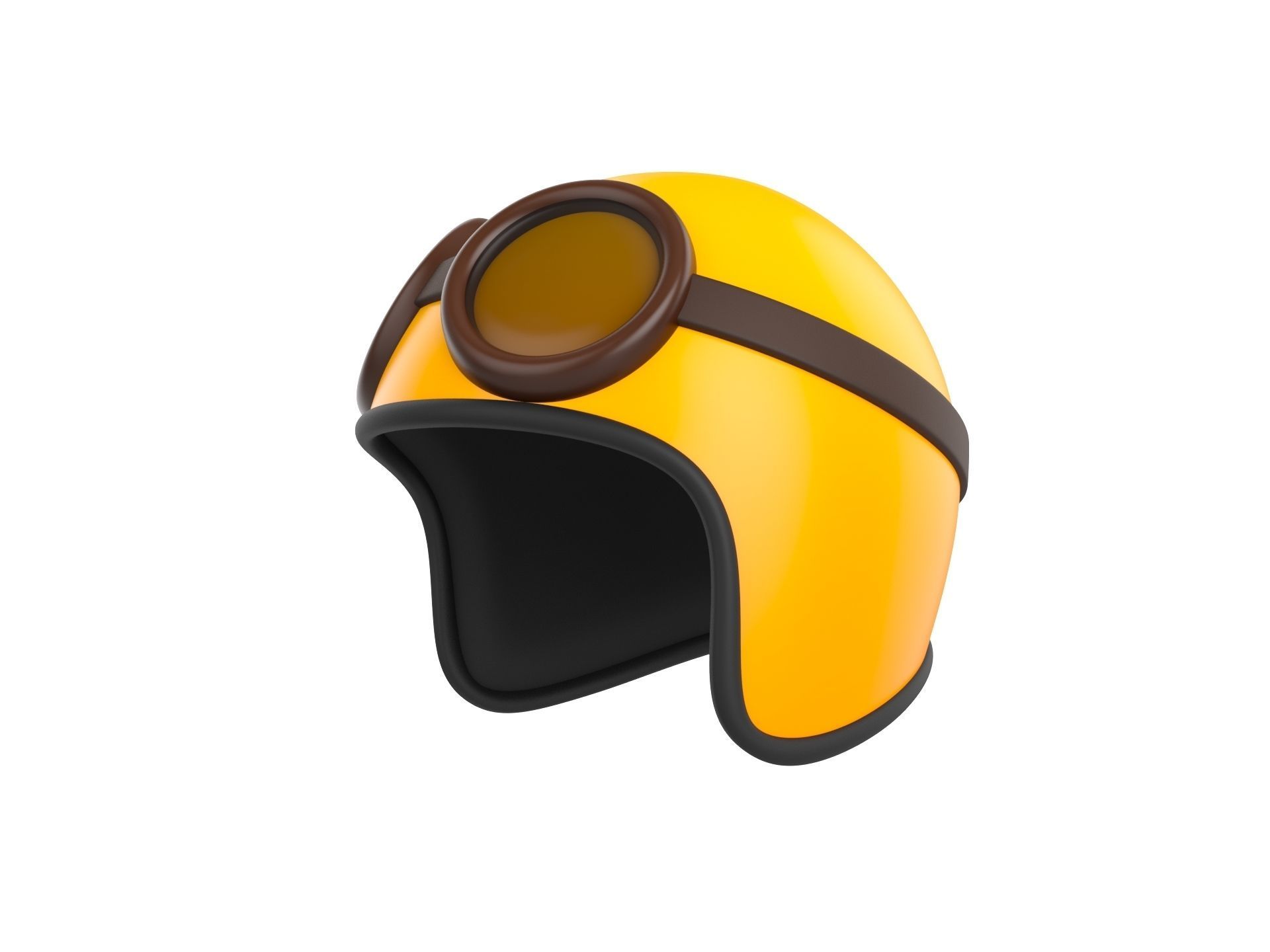 Motorcycle Helmet With Goggles 3D model_8