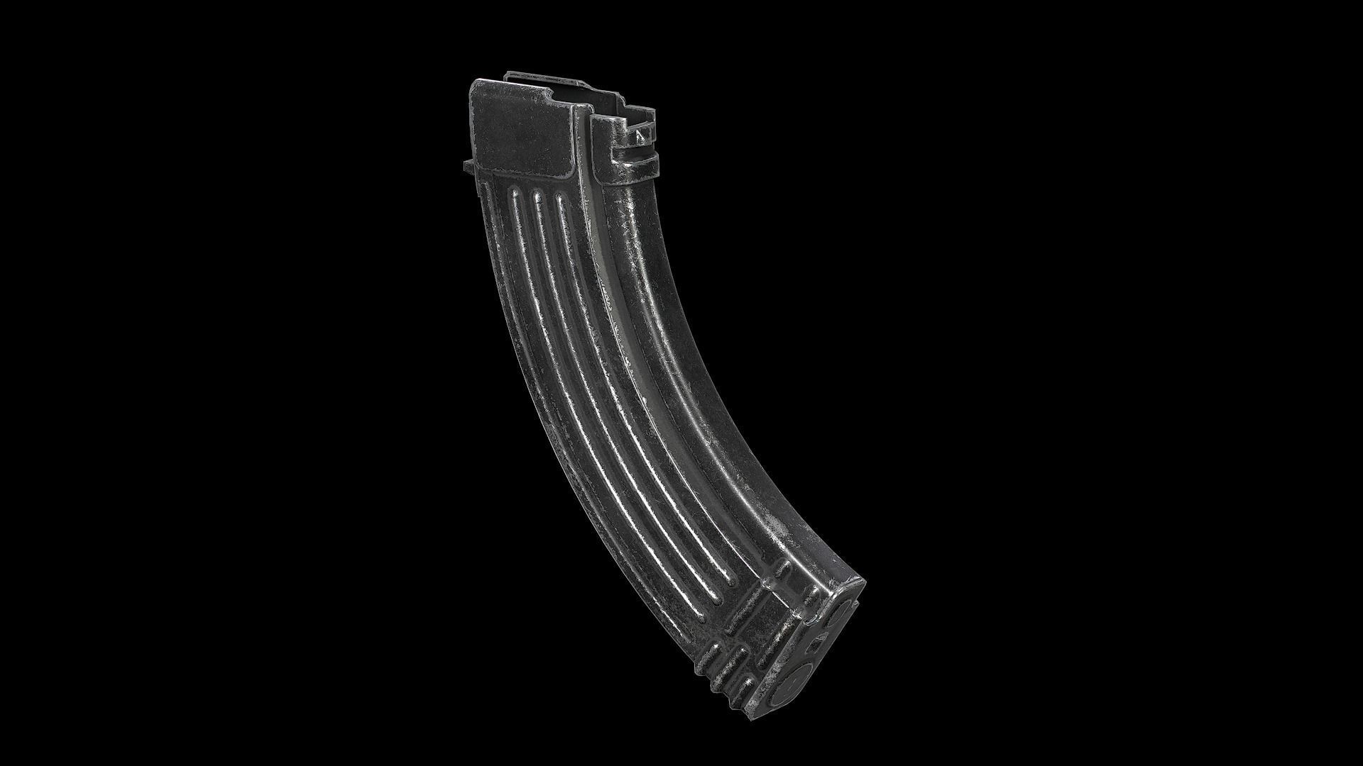AK - Magazine - AKM Standard Low-poly 3D model_2