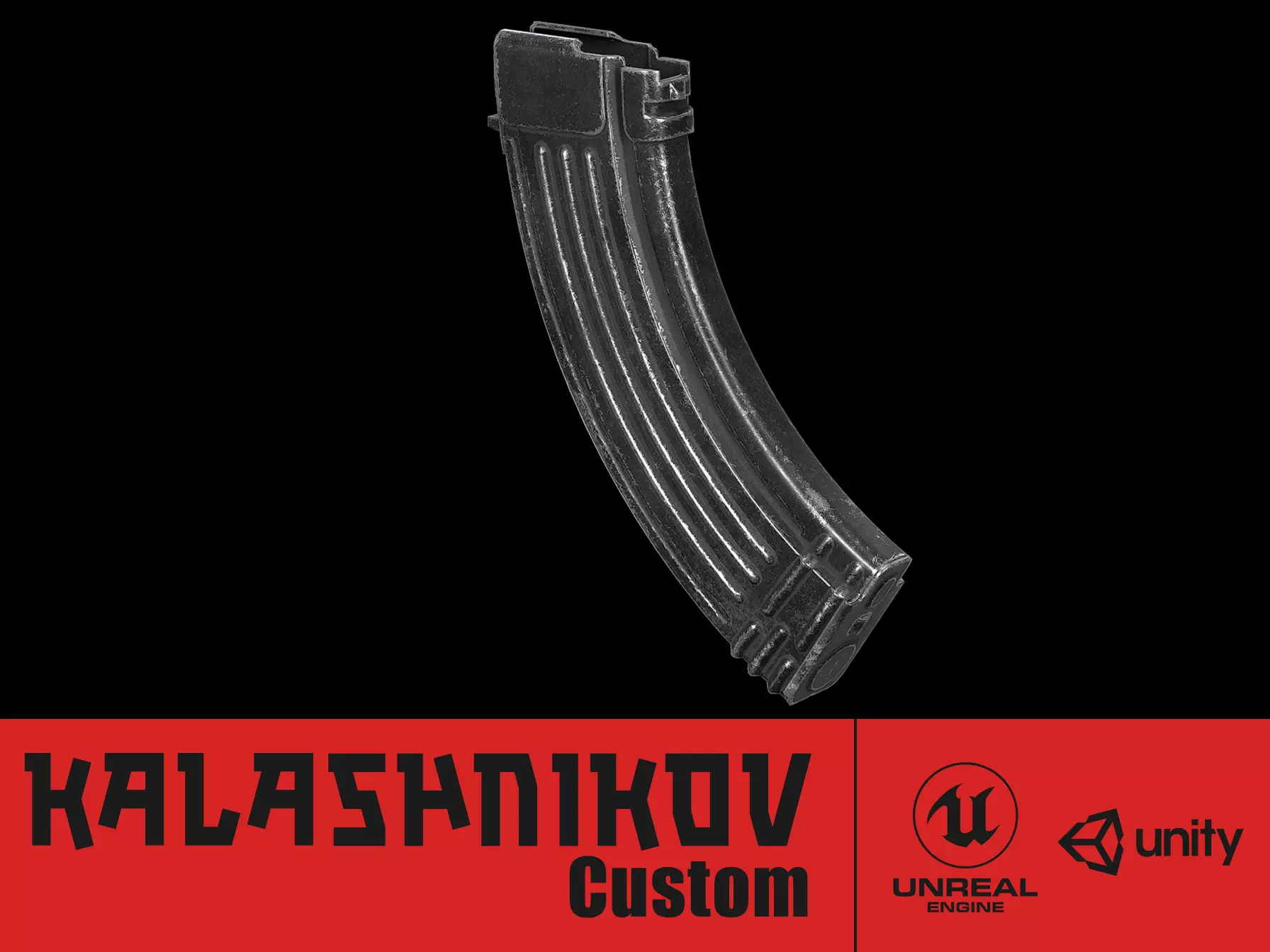 AK - Magazine - AKM Standard Low-poly 3D model_0