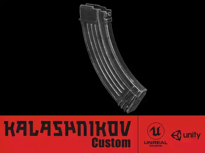 AK - Magazine - AKM Standard Low-poly 3D model