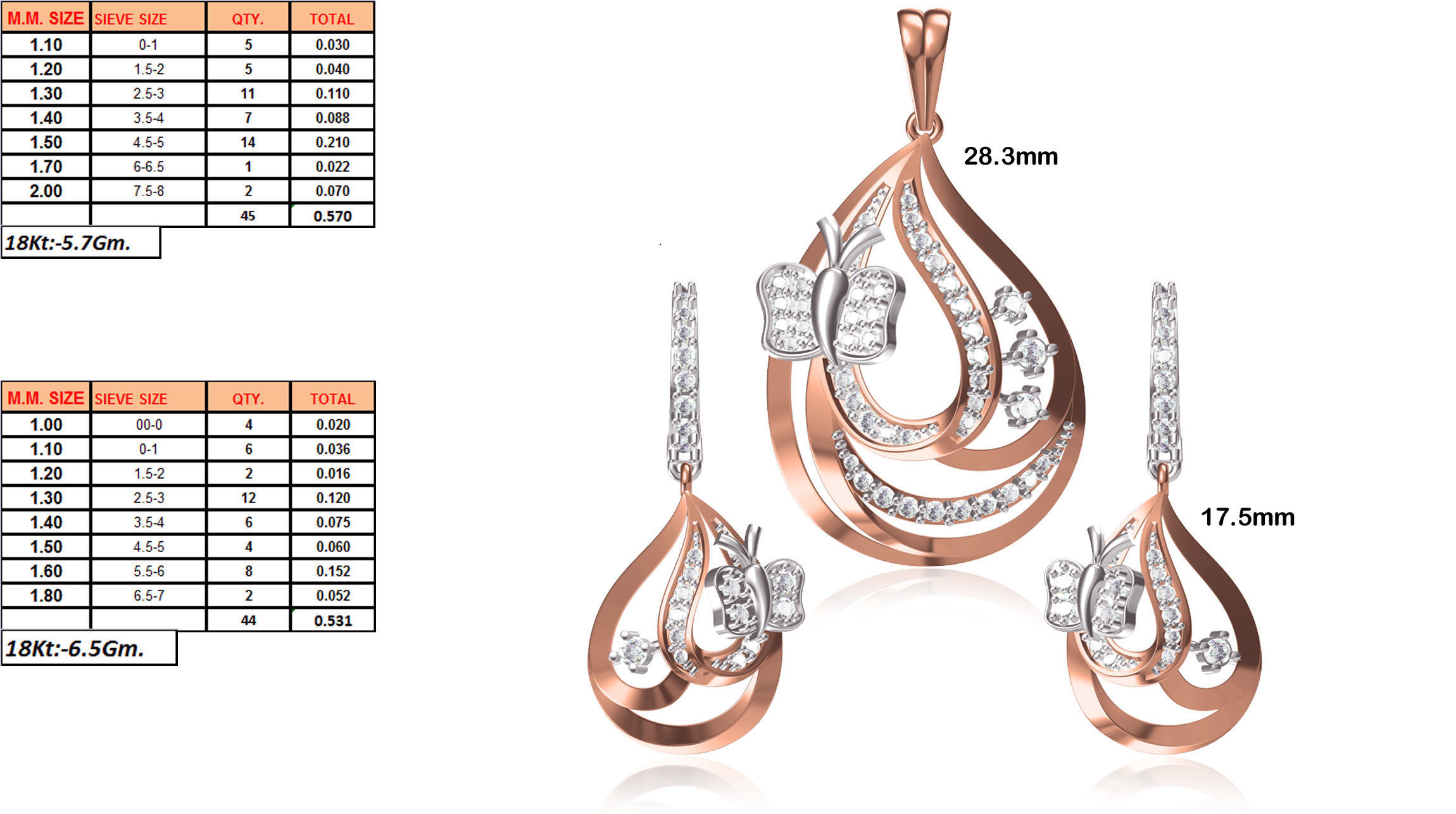 Pendant-1270 rose gold pendant with diamonds and butterfly 3D print model_1