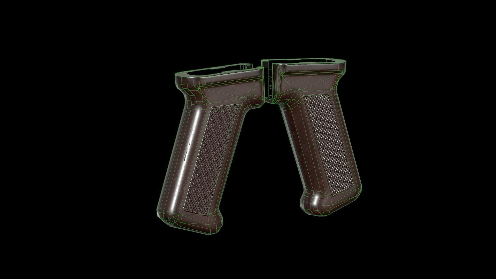 AK - Pistol Grip - AKM STD Low-poly 3D model_2