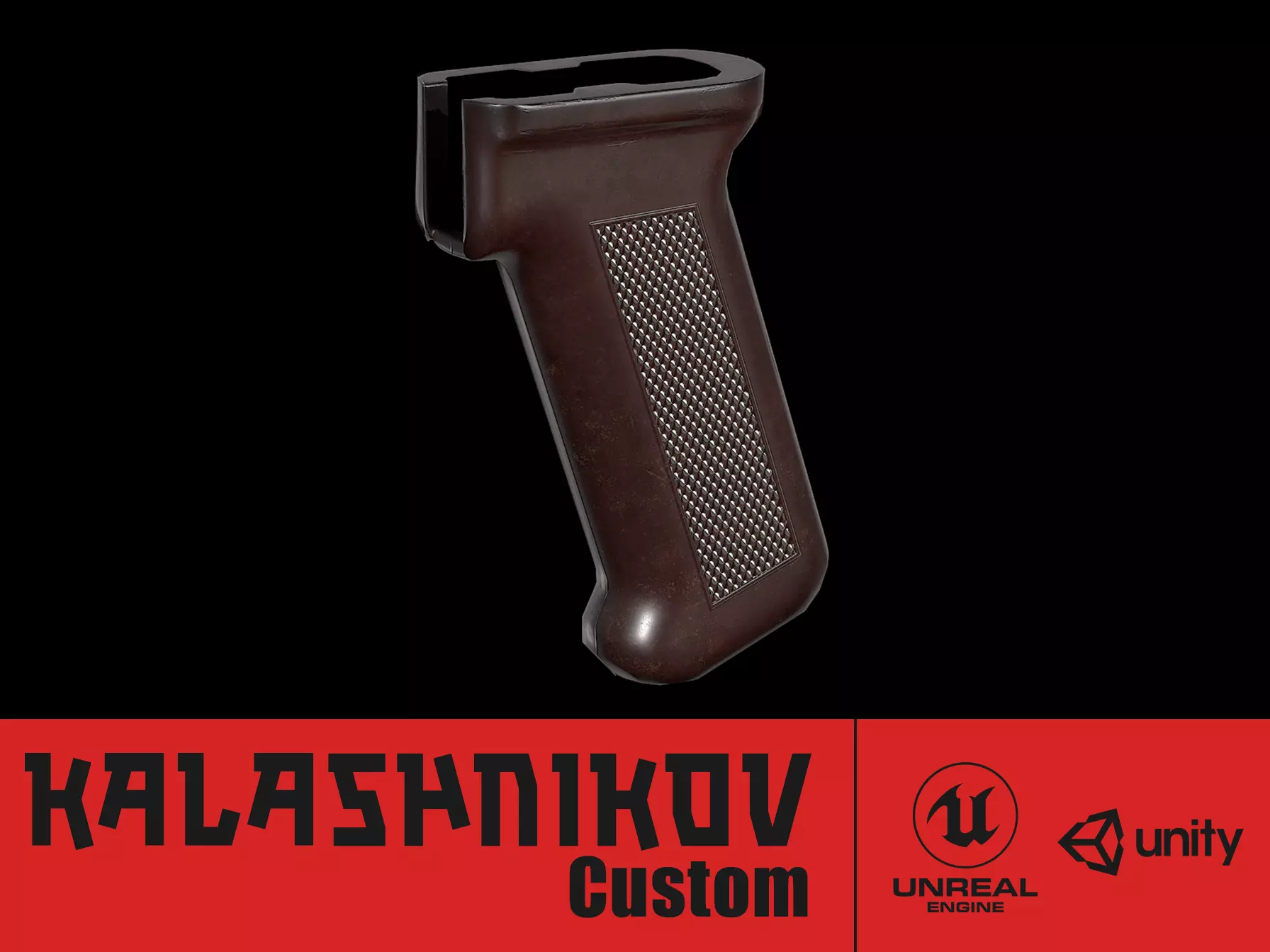 AK - Pistol Grip - AKM STD Low-poly 3D model_0