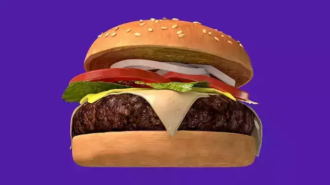 3d Animated Burger 3D model