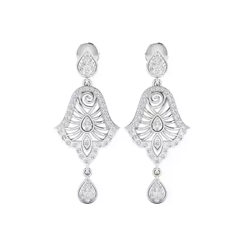 Earrings-1264ER rose gold and diamond earrings 3D print model
