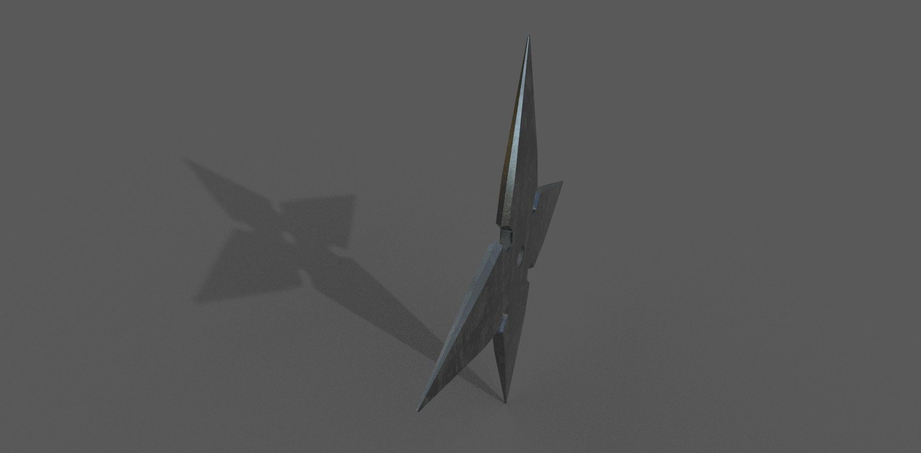 Shiriken Low-poly 3D model metal cross Low-poly 3D model_3