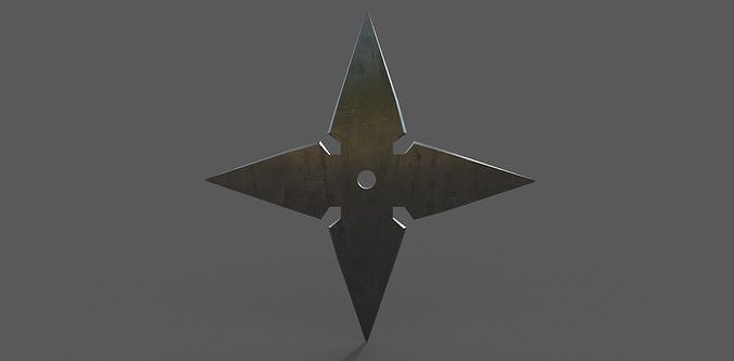 Shiriken Low-poly 3D model metal cross Low-poly 3D model