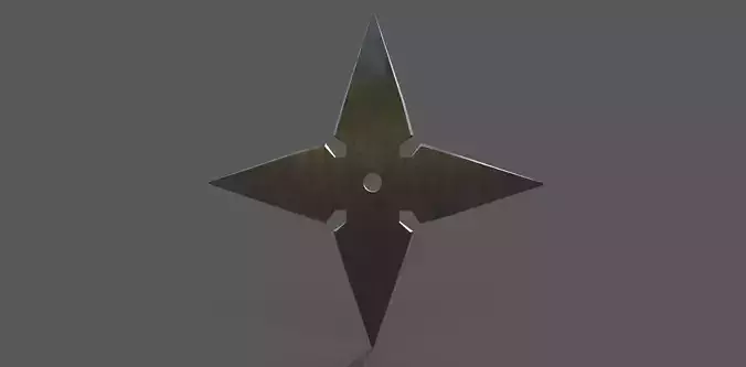 Shiriken Low-poly 3D model metal cross Low-poly 3D model