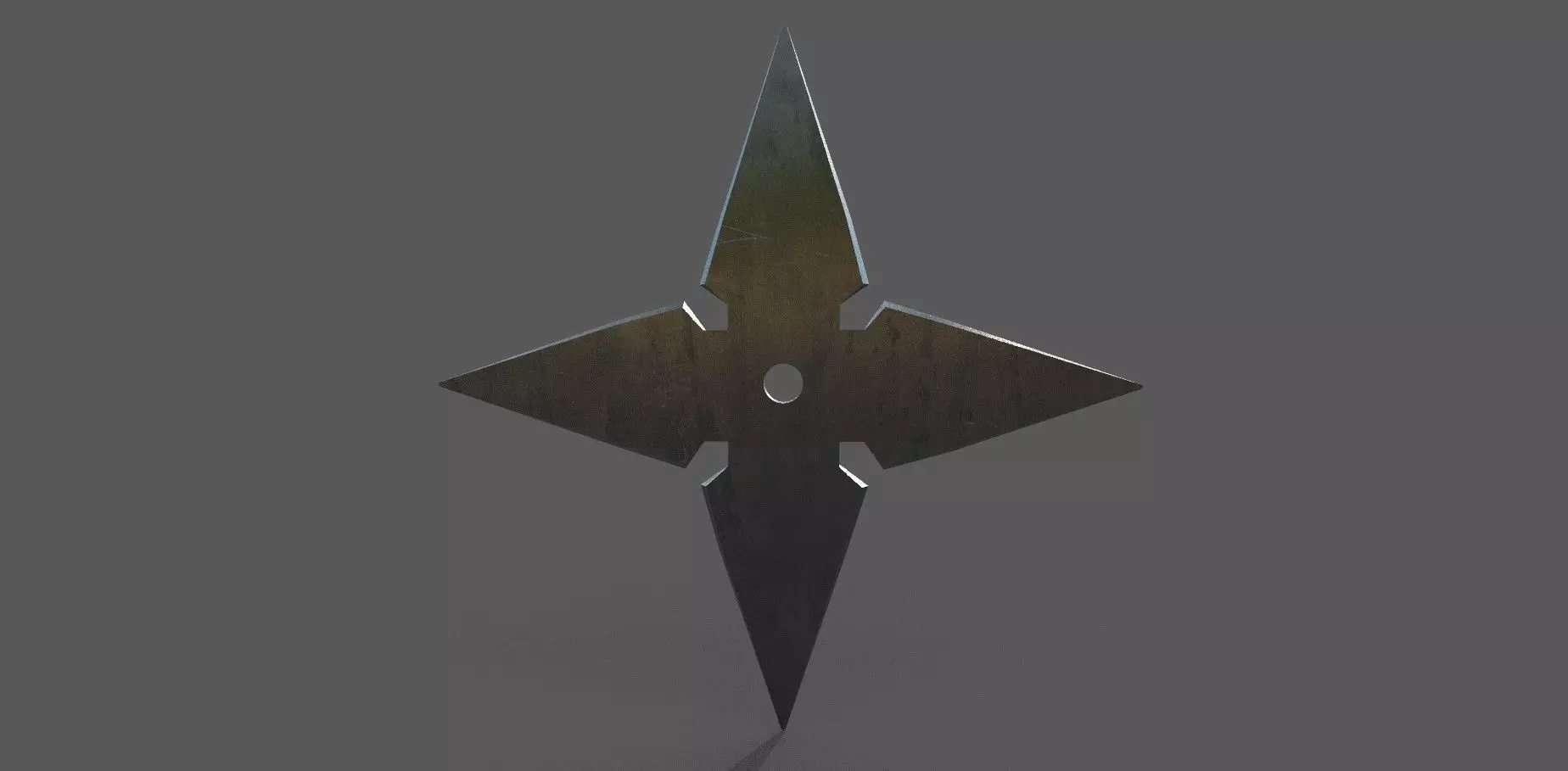 Shiriken Low-poly 3D model metal cross Low-poly 3D model_0