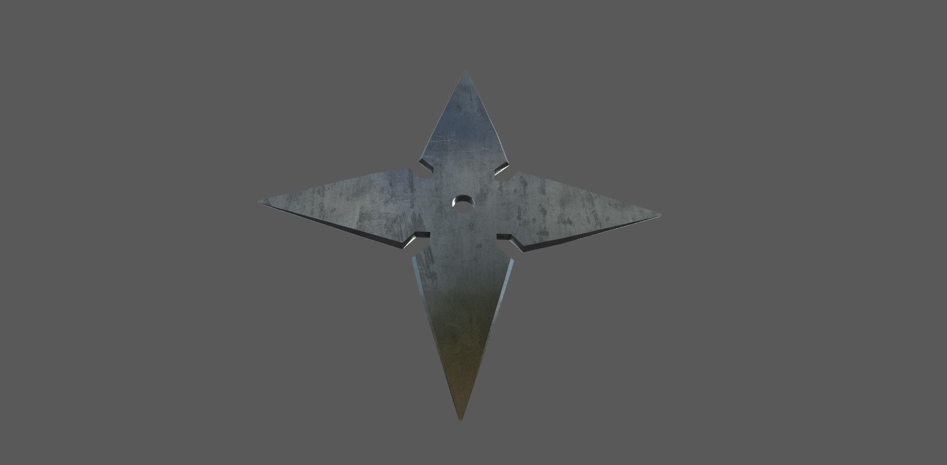 Shiriken Low-poly 3D model metal cross Low-poly 3D model_1