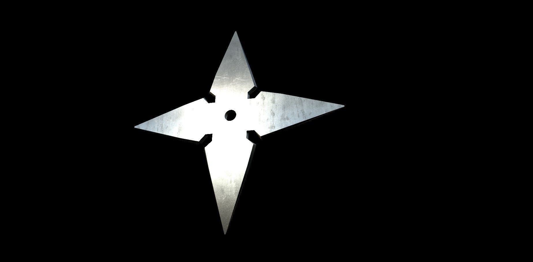 Shiriken Low-poly 3D model metal cross Low-poly 3D model_6