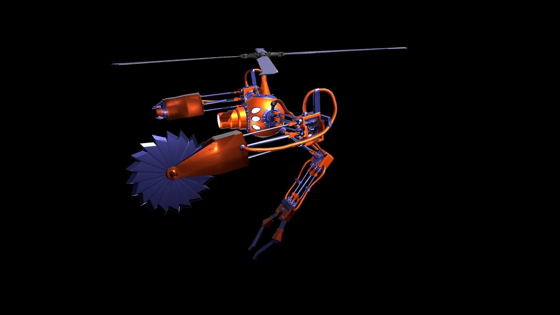 Low poly Model of the character Pilot Low-poly 3D model_14