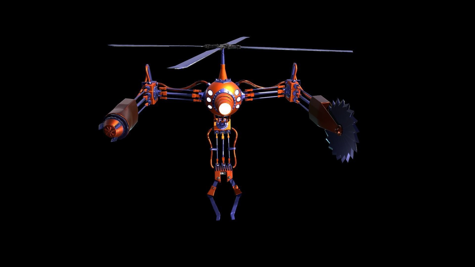 Low poly Model of the character Pilot Low-poly 3D model_11